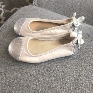 Ivory/gold toddler shoes